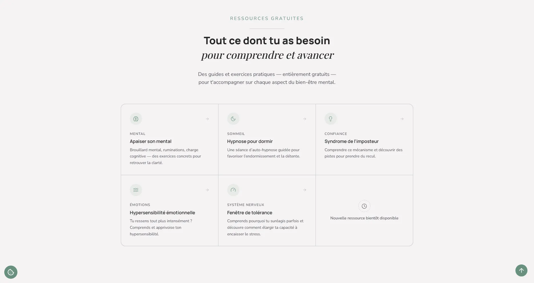 Pages de ressources gratuites du site Libre, pensées pour le référencement