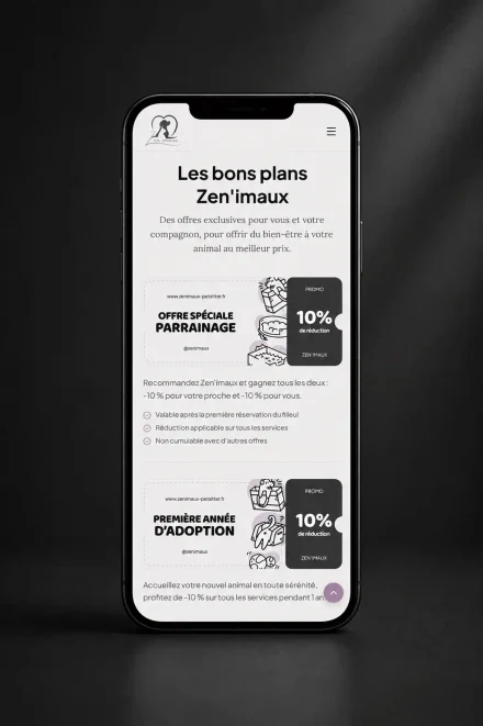 Aperçu du site web de Zenimaux, pet-sitter professionnel à Montigny-le-Roi