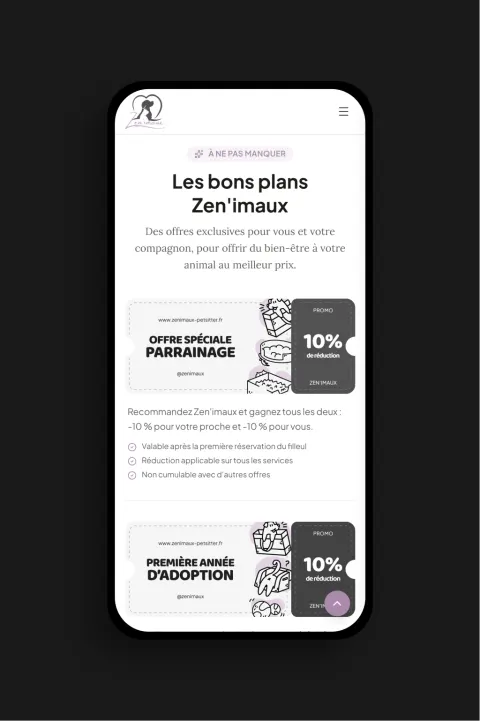 Aperçu du site web de Zenimaux, pet-sitter professionnel à Montigny-le-roi.