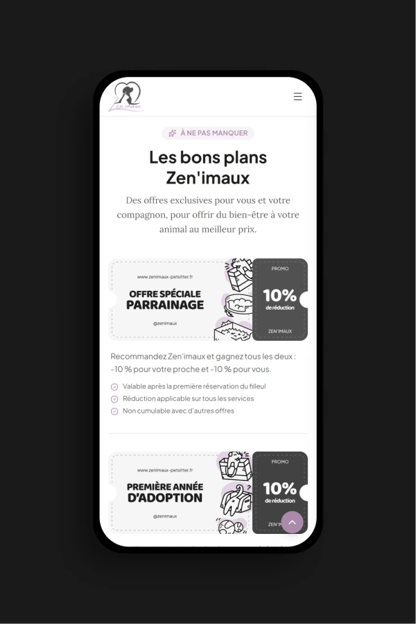 Aperçu du site web de Zenimaux, pet-sitter professionnel à Montigny-le-Roi