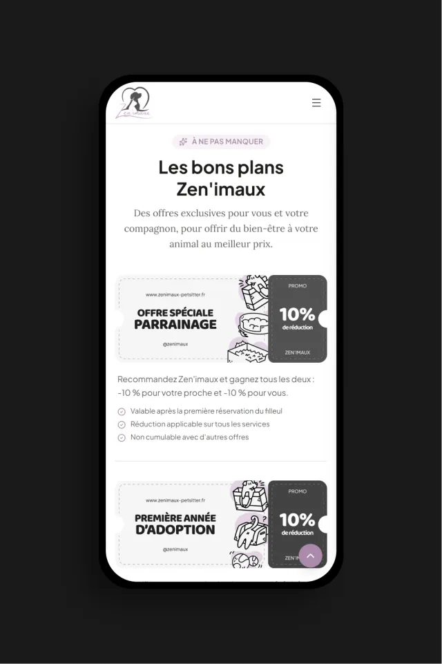 Aperçu du site web de Zenimaux, pet-sitter professionnel à Montigny-le-roi.
