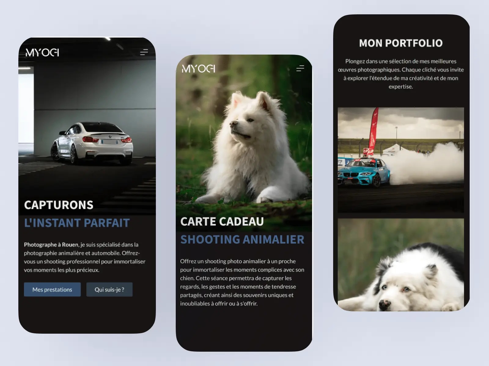 Mockup du site web de Romain Martin