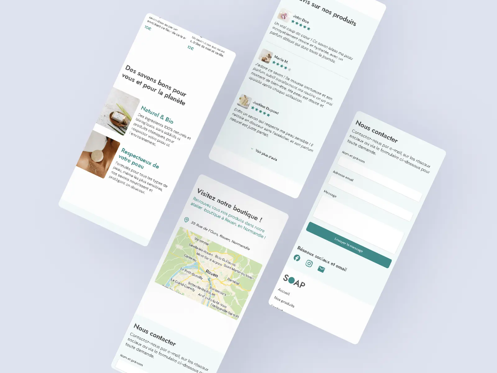 Mockup de la section Nos Réalisations sur le site Atelier du Bois Vivant