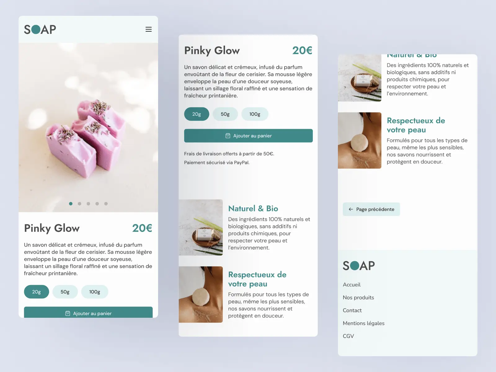 Mockup de la section Témoignages sur le site Atelier du Bois Vivant